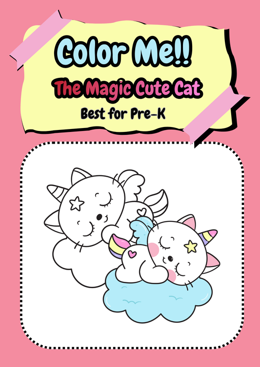 easy coloring book, magic