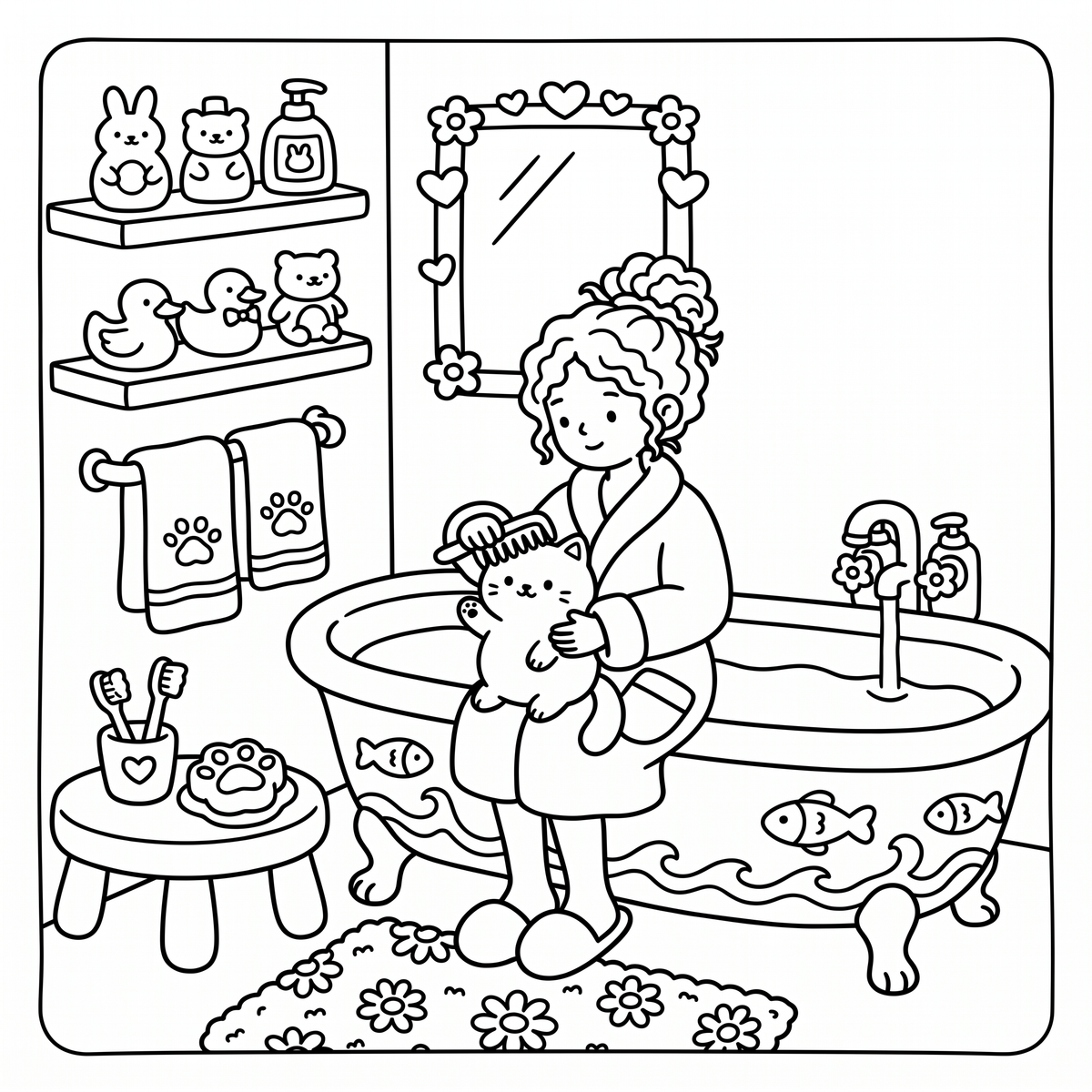 Girl Moments: Cozy Coloring Book